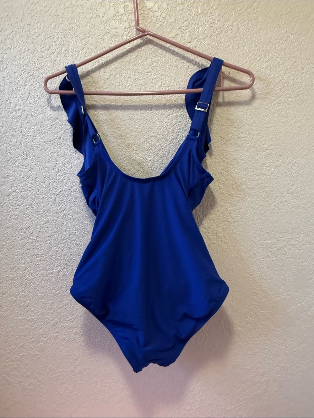 DKNY Royal Blue One Piece Swimsuit XS Ruffle Ruched Like New - Picture 7 of 9
